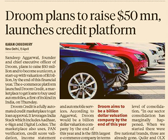 Droom Launches Credit Platform